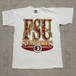 Vintage 90s FSU Florida State University Seminoles Shirt Script Large Size L